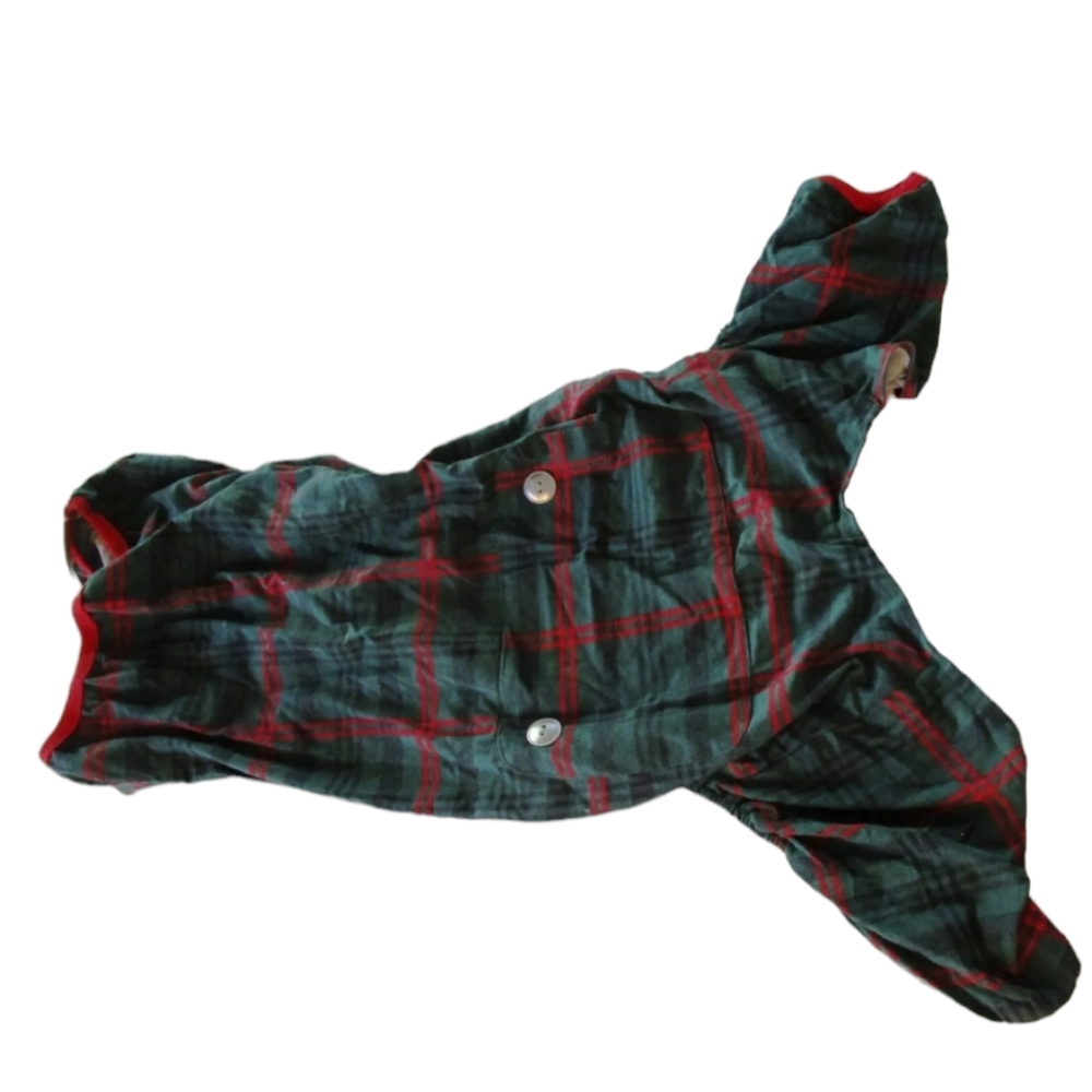Hearth & Hand With Magnolia - Tartan Plaid Pet PJ Dark Green/Red - Picture 2 of 3